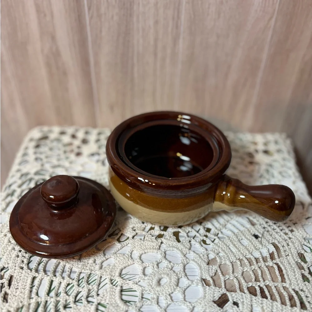 Stoneware Chili French Onion Soup Bowl with Lid And Handle